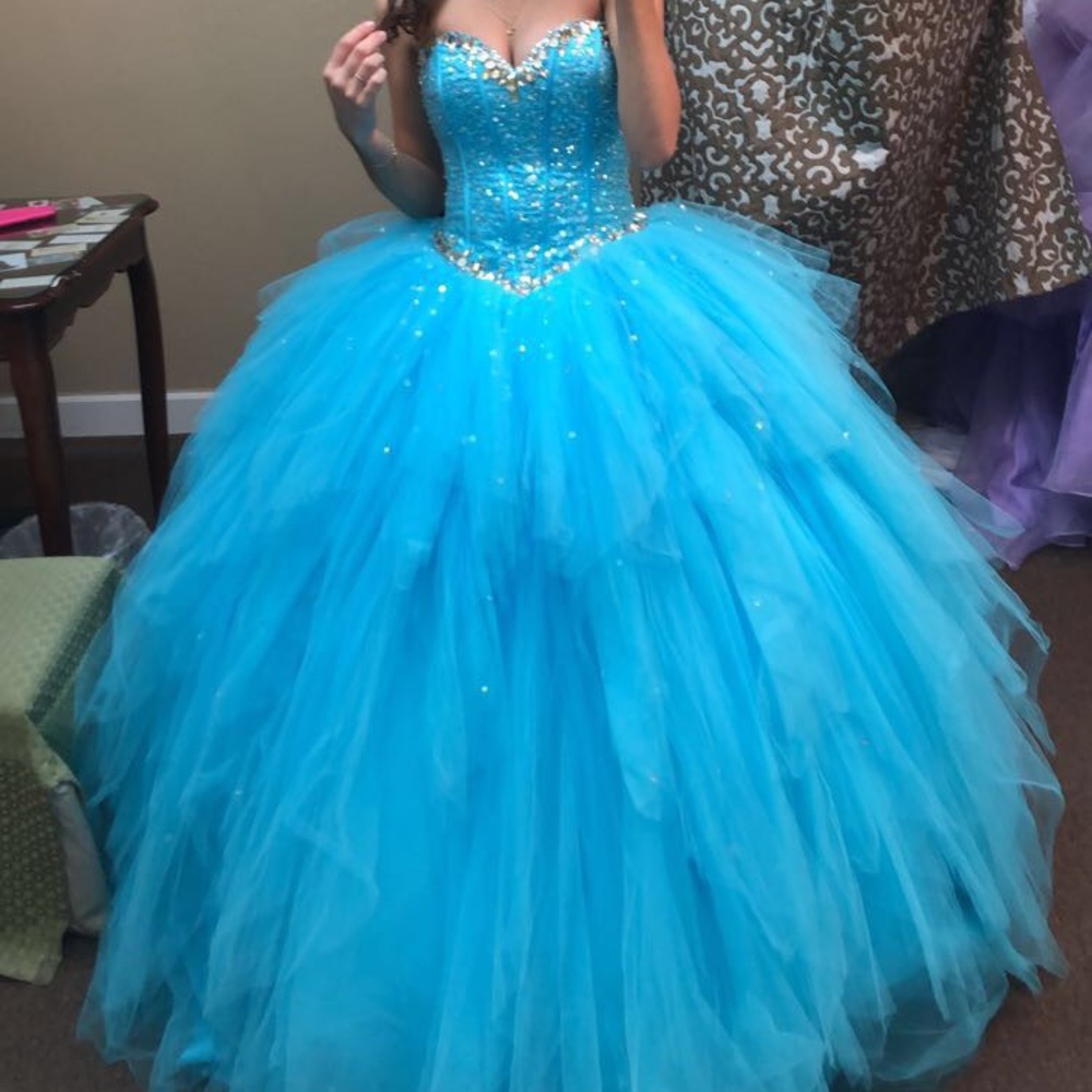 Blue quinceañera dress